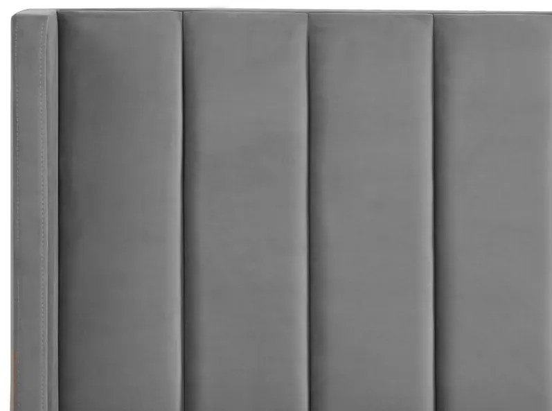 Franciaágy 160 cm VINNETTE (textil) (szürke). 1018563