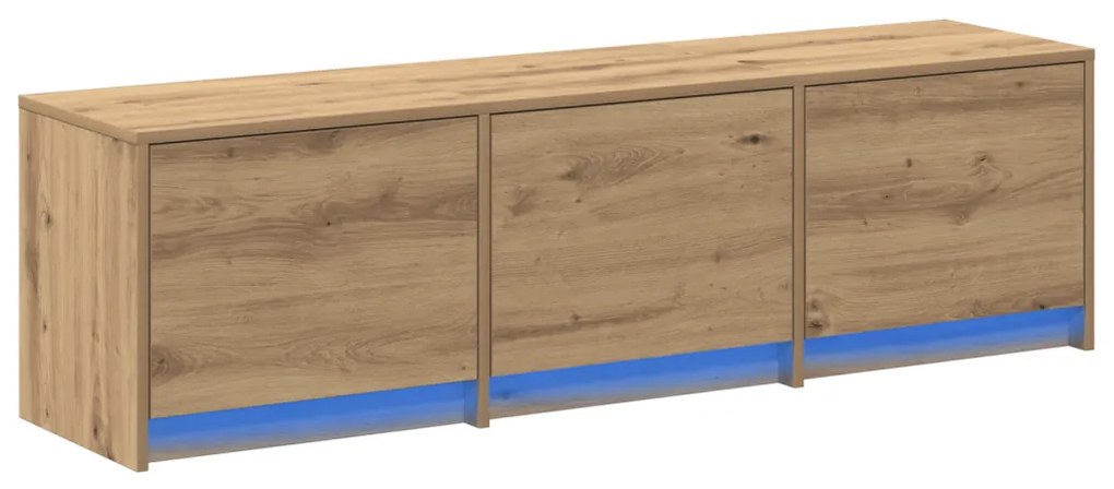 TV szekrény LED-del Kézműves tölgy 140x34x40 cm Szerelt fa