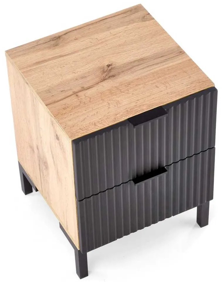 Maisie éjjeliszekrény, craft tölgy / fekete