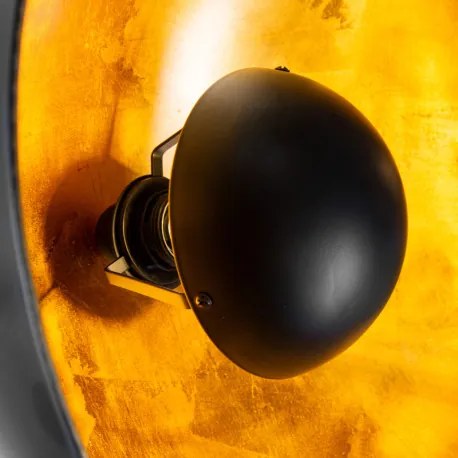 Globo 45150145 Állólámpa, fém fekete, fém arany színű matt, lábpedálos kapcsoló a kábelen, forgatható/dönthető, ø: 560mm, M: 1530mm, 1x E27 40W 230V izzó nélkül