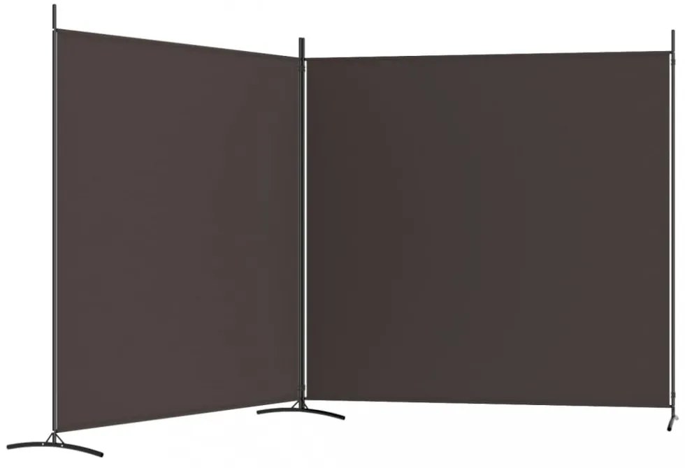 2 paneles barna szövet paraván 348x180 cm