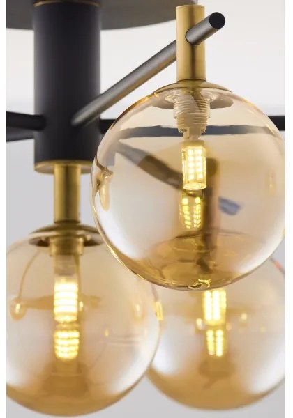 Jupiter 2033 - Felületre szerelhető csillár FIGARO 6xG9/10W/230V fekete/arany/bézs