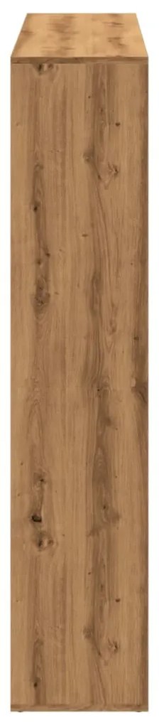 kézműves tölgy színű szerelt fa könyvszekrény 137,5x29x137,5 cm