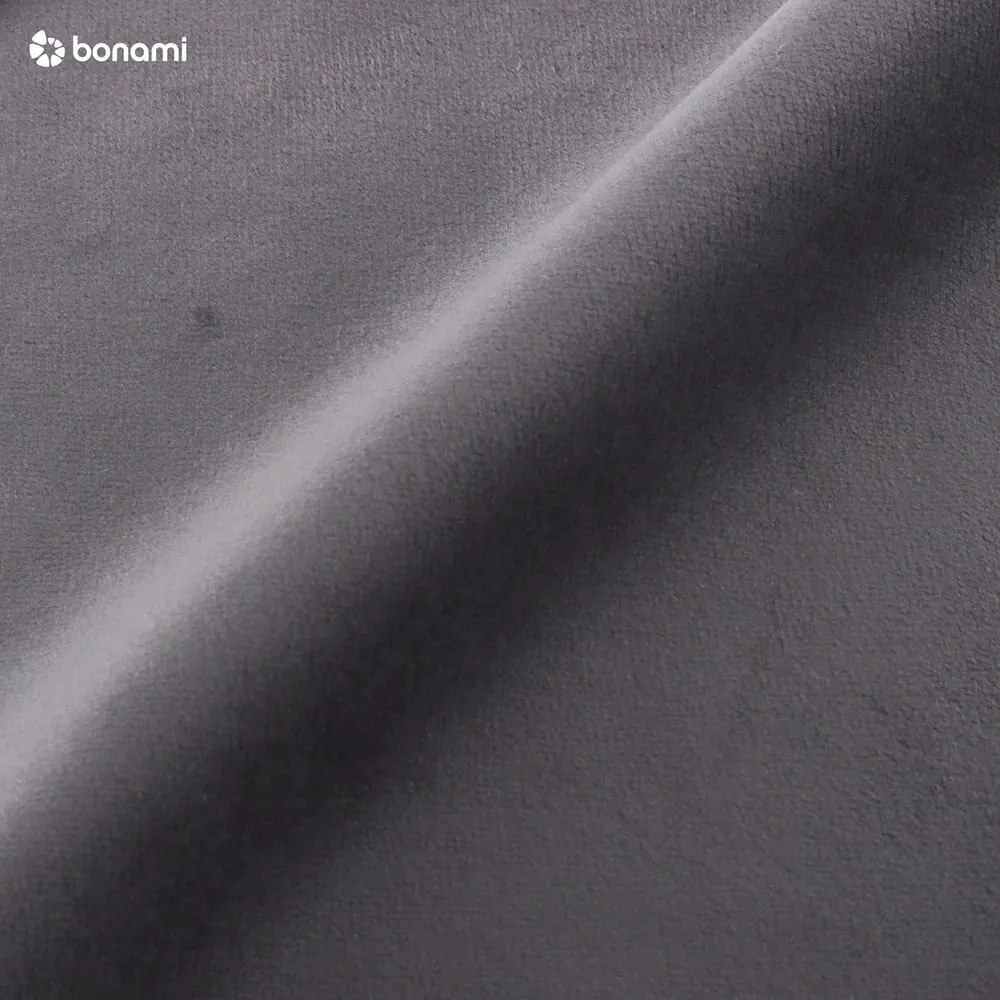 Sötétszürke kárpitozott ágyneműtartós franciaágy ágyráccsal 140x200 cm Elio – Milo Casa