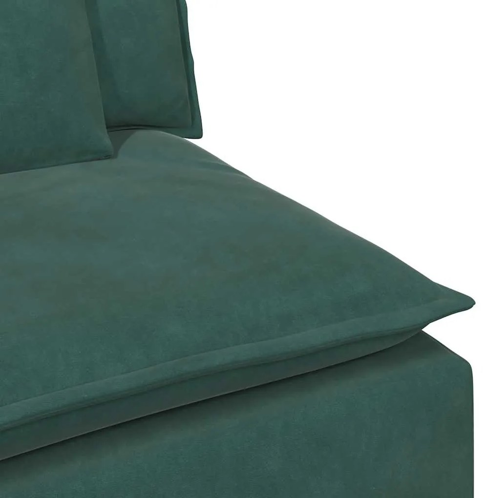 vidaXL sötétzöld moduláris kanapé középső modul párnákkal 100 cm