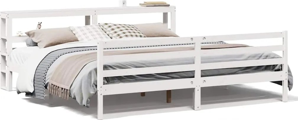 vidaXL fehér tömör fenyőfa ágy matrac nélkül 200 x 200 cm