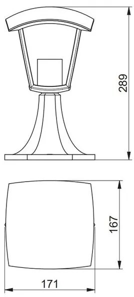 Lámpa Kerti lámpatest MARINA-P, E27, MAX. 20W, IP54, AC220-240V, 50-60Hz, oszlop 30 cm, fekete