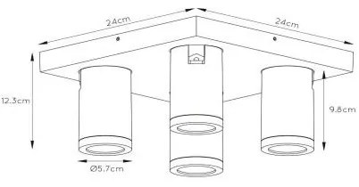 Lucide 09930/20/30 – LED Dimmelhető Spotlámpa TAYLOR 4×GU10/5W/230V IP44
