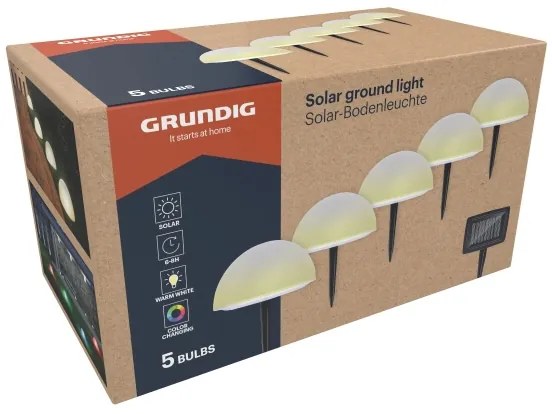 Grundig - KÉSZLET 5x LED RGBW Napelemes lámpa LED/3,2V IP44