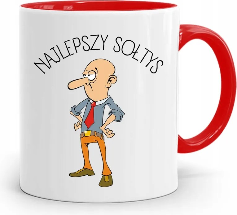 Soltész Bögre Piros Legjobb Soltész nyomtatott fényképpel