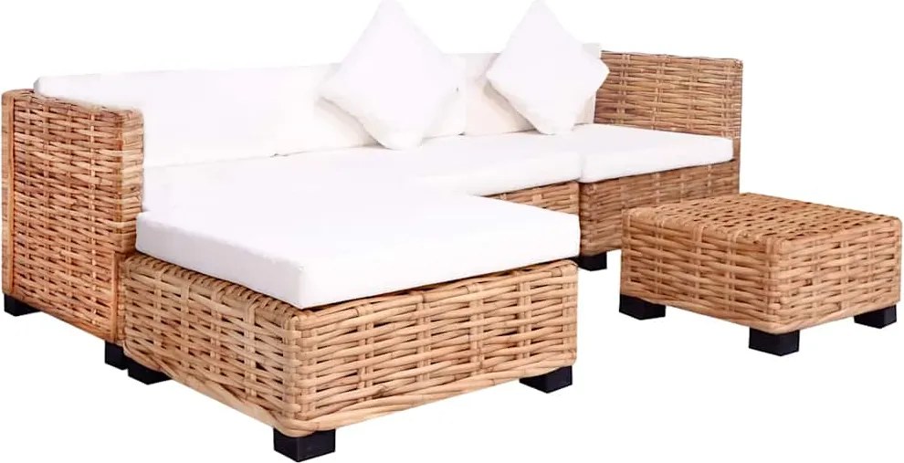 vidaXL 14 részes természetes rattan kanapészett