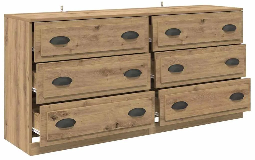 Oldalszekrények 2 pcs Artisan tölgy 70 x 35,5 x 67,5 cm Faanyag