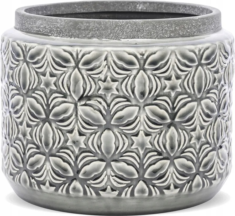 Virágtartó Szürke 15x19cm Ezüst Fényes Virágtartó 15 20