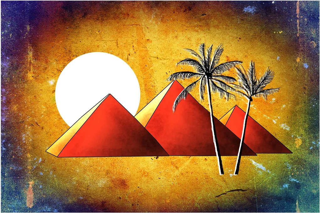 Festett egyiptomi piramisok képe (90x60 cm)