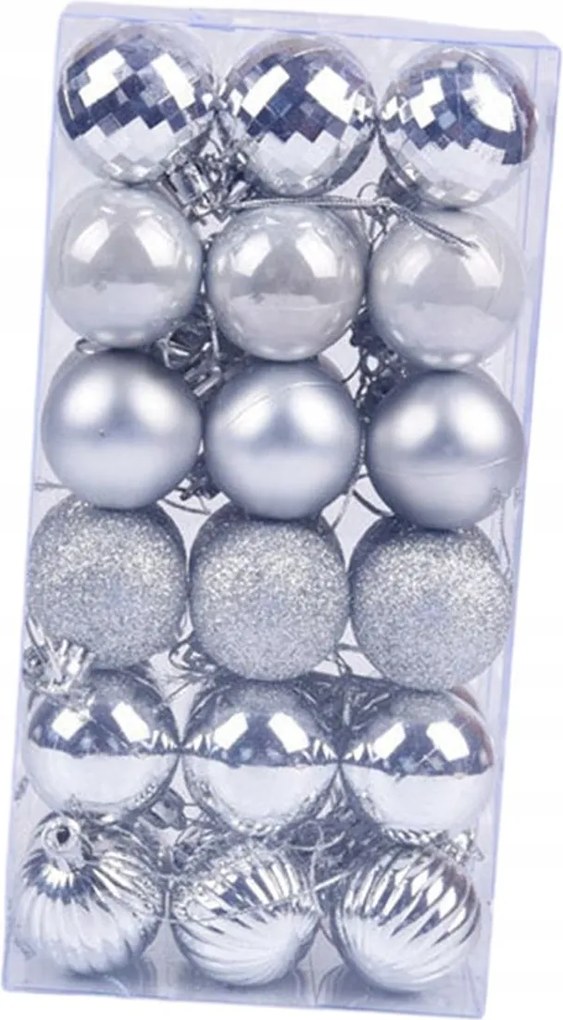 36x Karácsonyfa gömbök Törhetetlen Diy projektek Medálok Ezüst