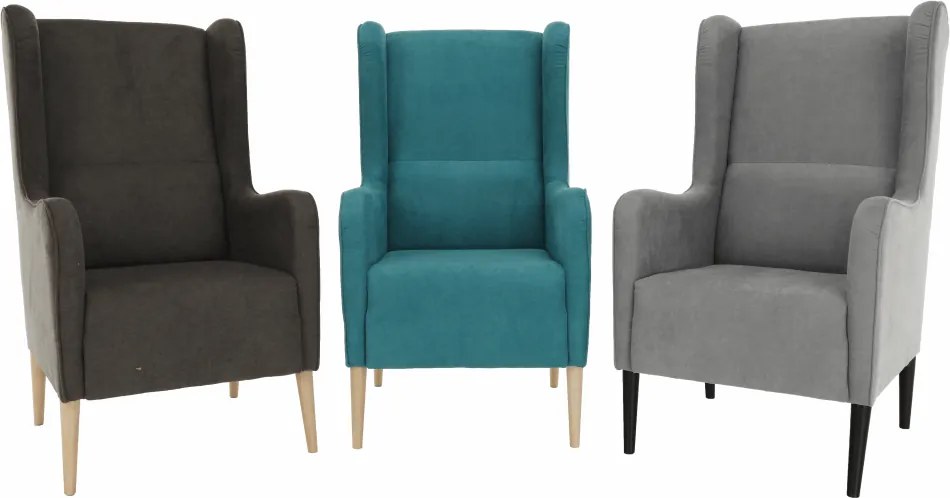 Kényelmes fotel, türkíz/bükk, BREDLY