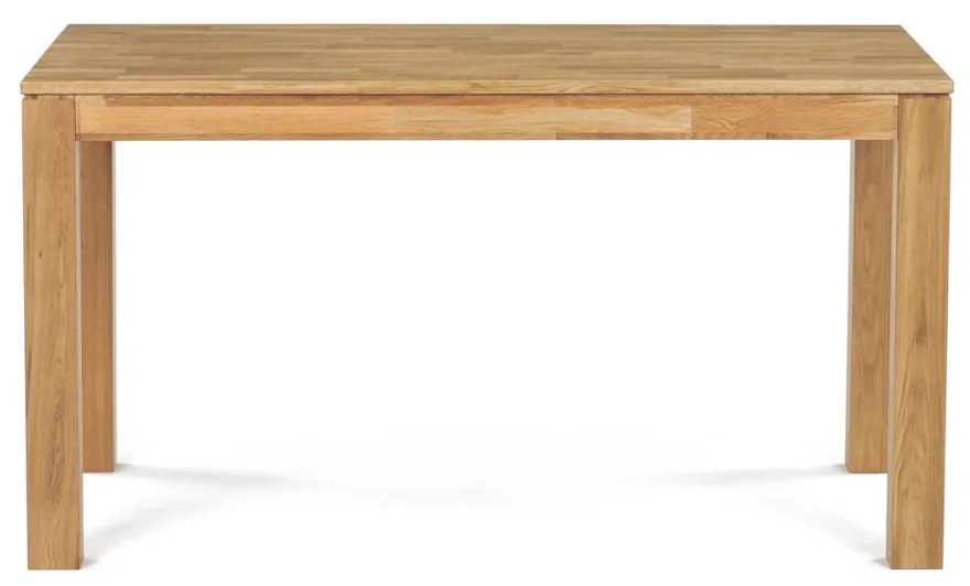 Étkezőasztal 140x80x75, tömör fehér tölgy, olajos felületkezelés, 8x8 cm-es lábak