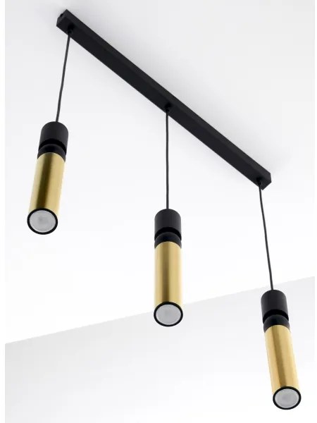 Jupiter 2007 - Csillár zsinóron ALAS 3xGU10/10W/230V arany/fekete