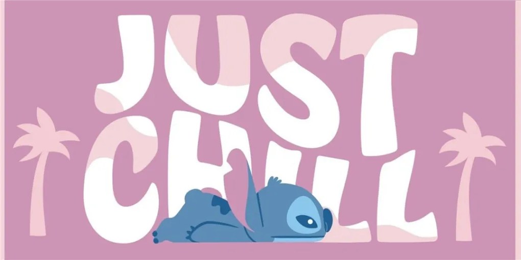 Disney Lilo és Stitch, A csillagkutya Just Chill fürdőlepedő, strand törölköző 70x140cm (Fast Dry)