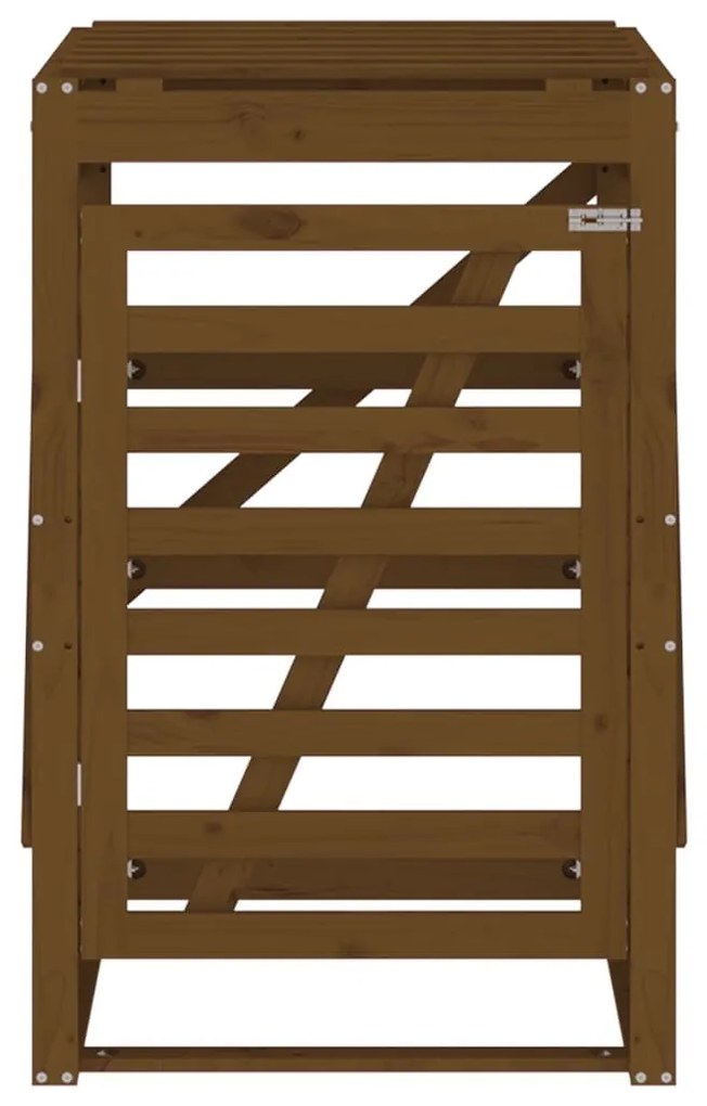 mézbarna tömör fenyőfa szemeteskuka tároló 84x90x128,5 cm
