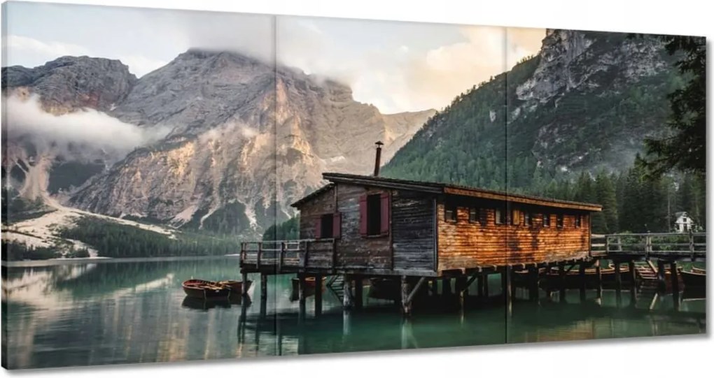 Festmények 180x90 Hegyi kikötő Csónakok