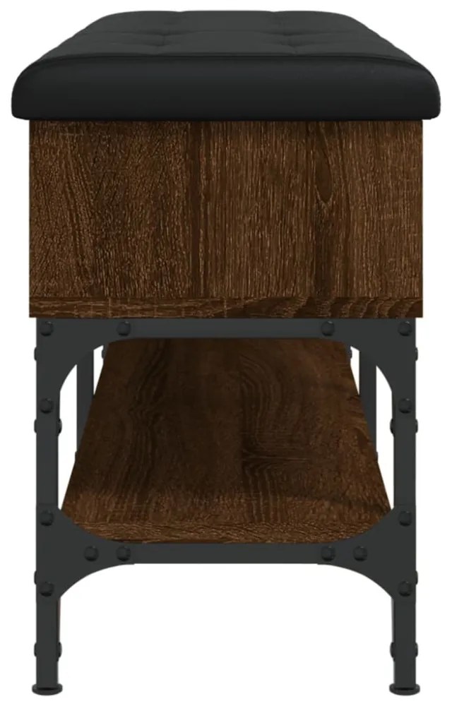 barna tölgy színű szerelt fa cipőtároló pad 102 x 32 x 45 cm