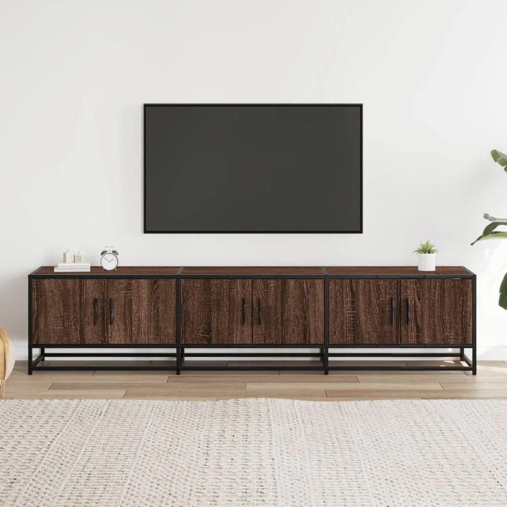 barna tölgy színű szerelt fa TV-szekrény 180 x 35 x 41 cm