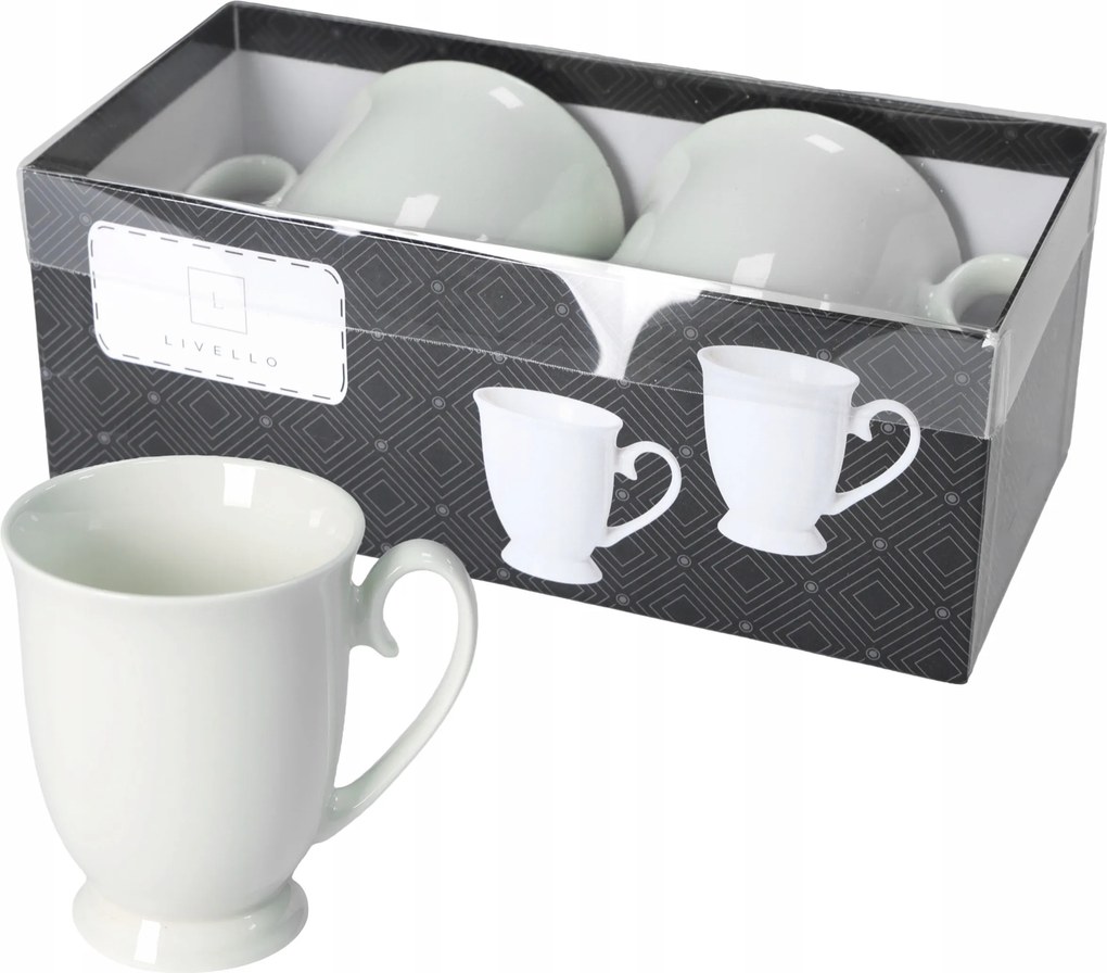 2 db-os porcelán bögre díszdoboz 350ml Livello ajándék fehér