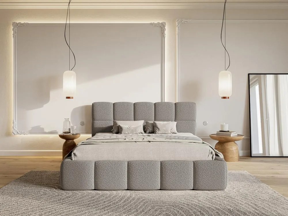 Franciaágy 160 cm Cirsten 160B (ágyráccsal) (szürke). 1099507