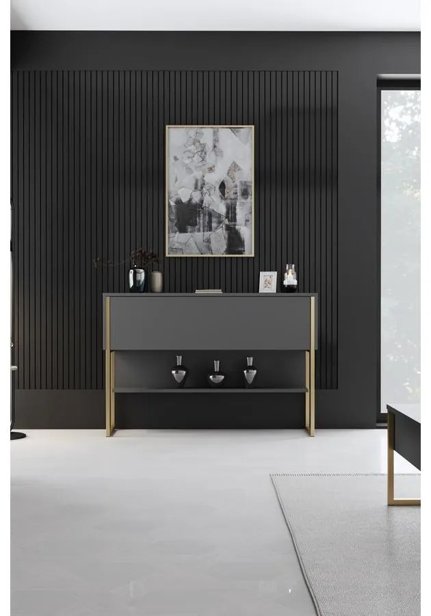 Komód Luxe - Gold, Anthracite