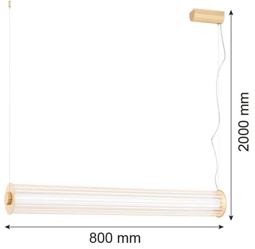 Argon 8627 - LED Csillár zsinóron HAMPTON LED/60W/230V 3000K 80 cm réz