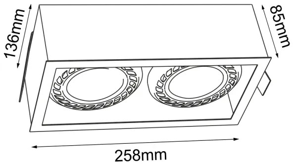 Brosline 3275 - Beépíthető mennyezeti lámpatest CAGE 2xGU10/18W/230V fehér