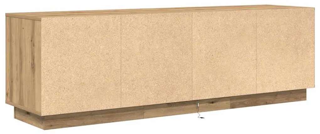 kézműves tölgy színű TV-szekrény LED-lámpákkal 160,5x41x50 cm