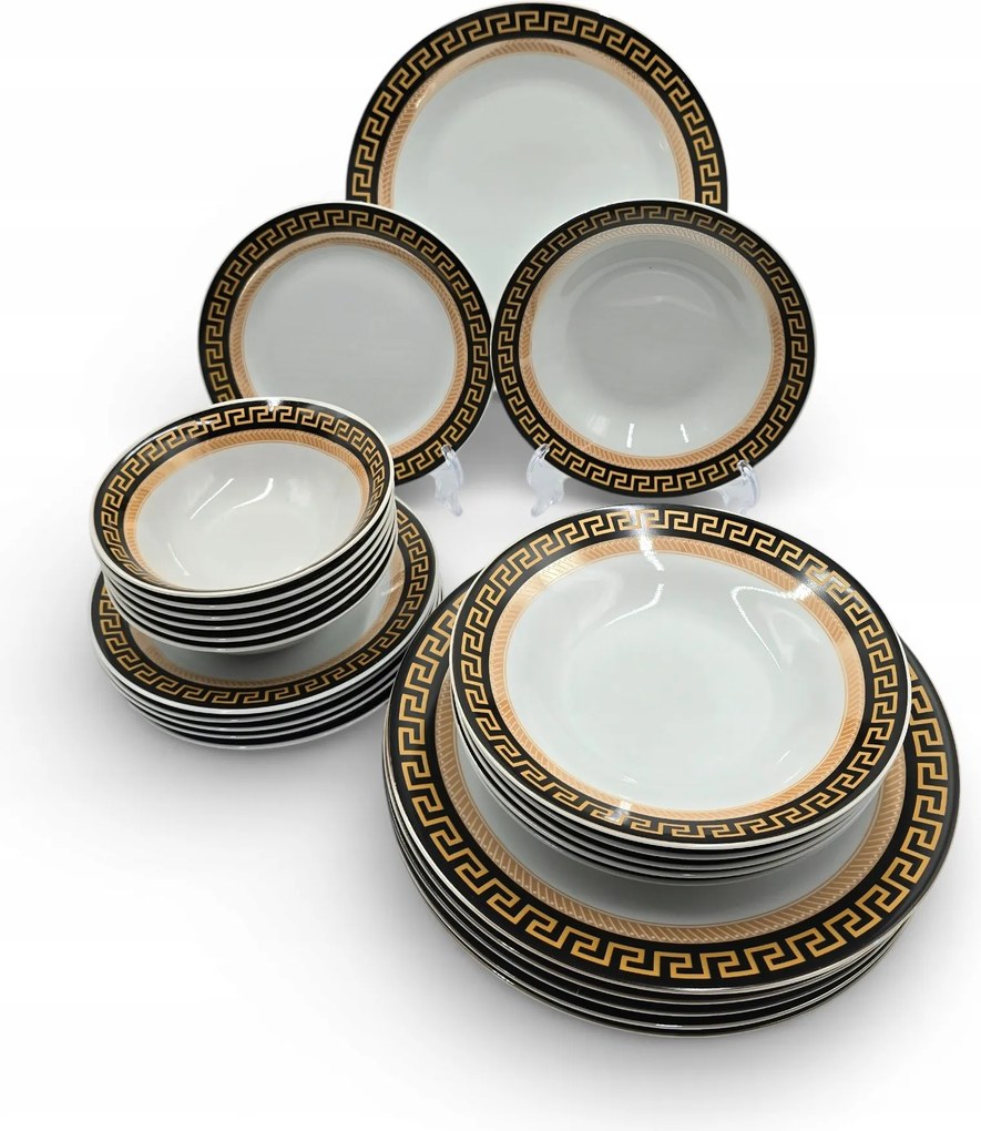 Porcelán szett 24 db-os Tányérok Ebédlőtál 6 személyes Minta