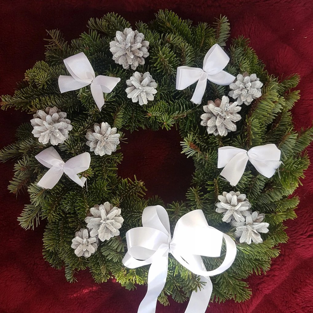 Karácsonyi Koszorú Fehér, Ajtó, Asztal Dekoráció
