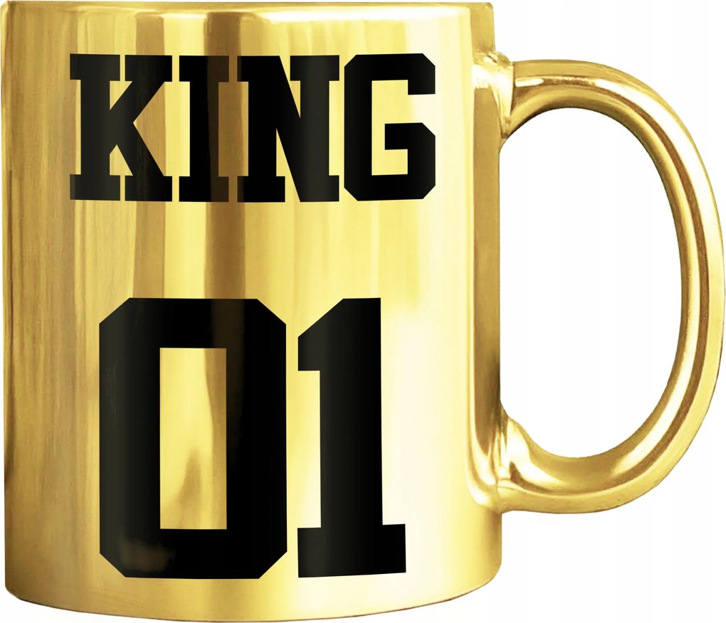 Bögre Arany King 01 Arany Bögre Nyomtatás Férfi Férj Fiú Ajándék