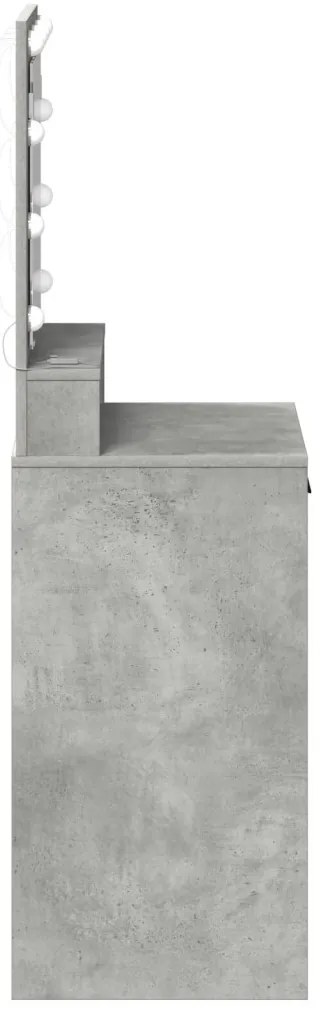 LED-es fésülködő asztal Betongyári szürke 50x41x135 cm