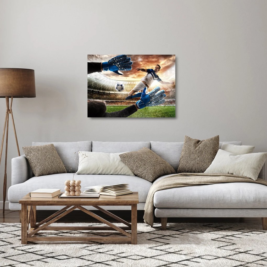 Kép - futballista (üvegen) (70x50 cm)