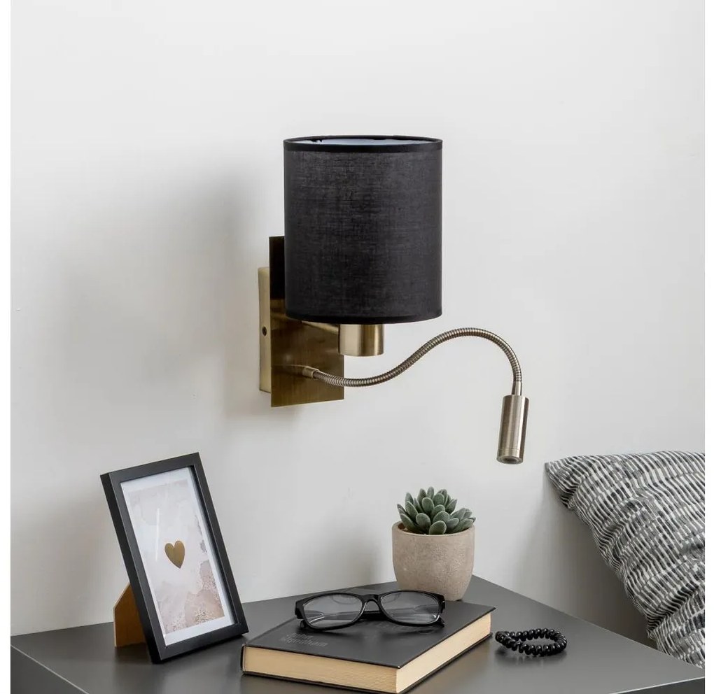 Brilagi - LED Fali lámpa NUBILA 1xE27/25W/230V + LED/3W réz/fekete