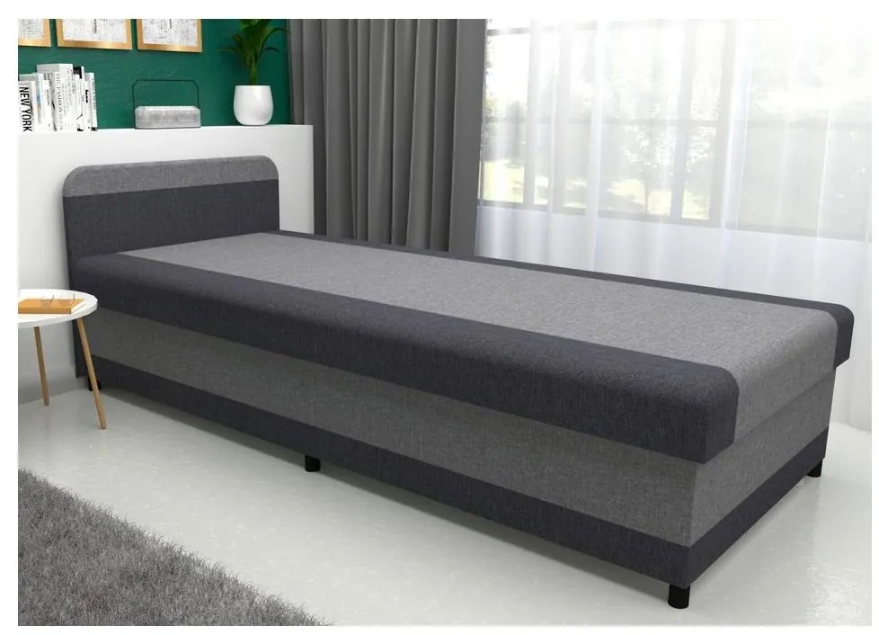 Kárpitozott tárolós heverő TALI 80x202 szürke/antracit