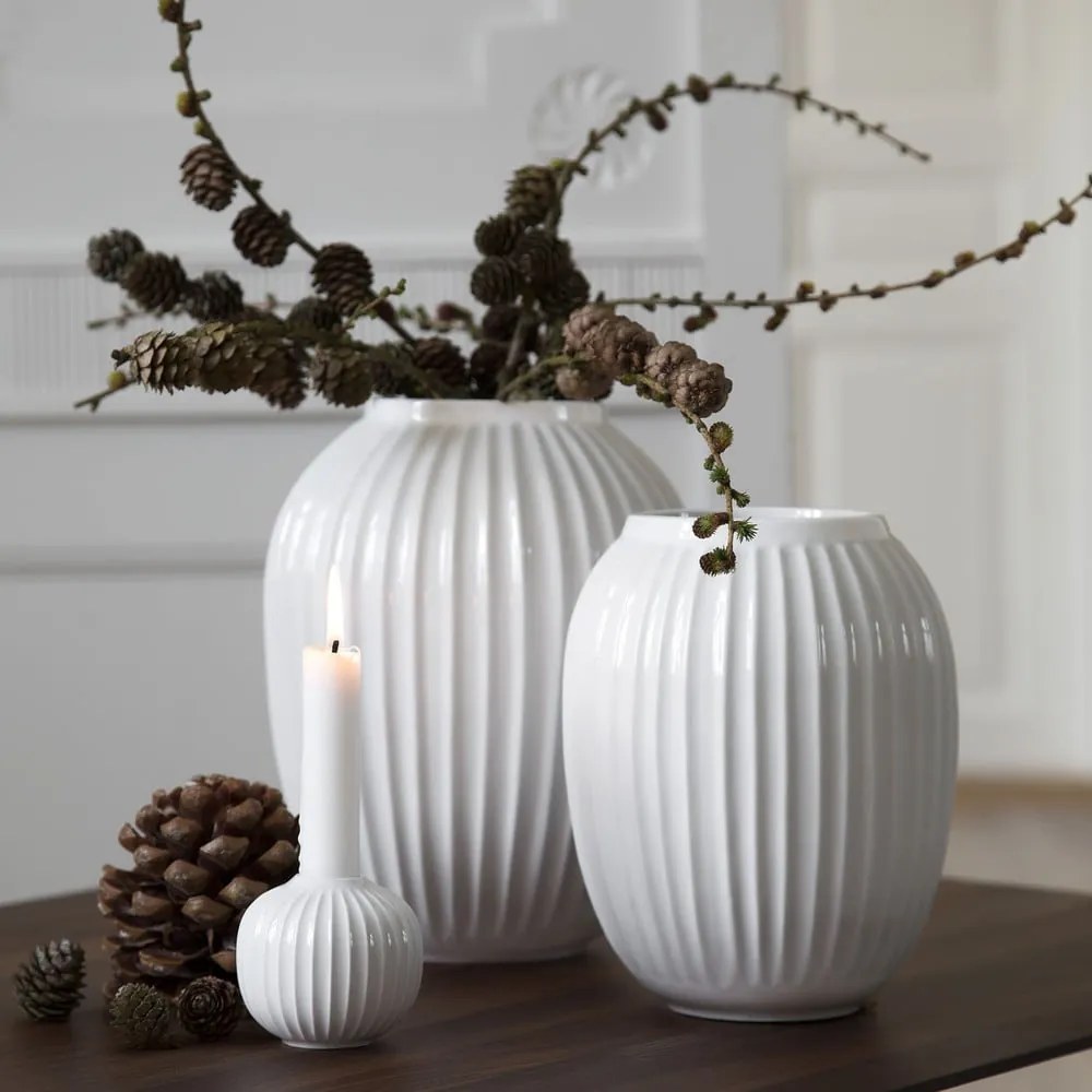 Hammershoi fehér agyagkerámia váza, magasság 20 cm - Kähler Design