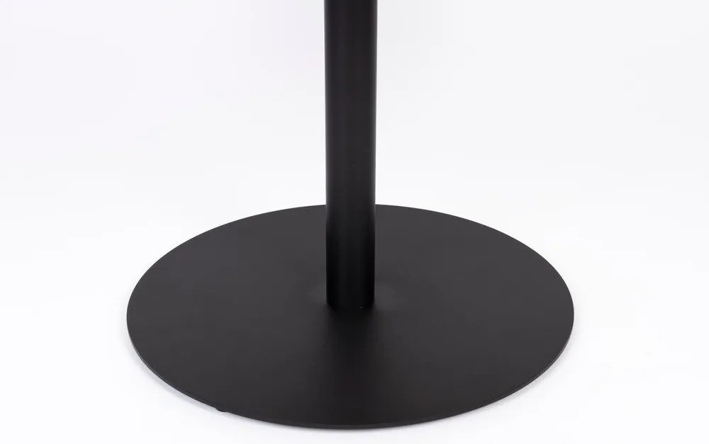 Fekete kerek dohányzóasztal tölgyfa dekoros asztallappal ø 56 cm Yuri M – White Label