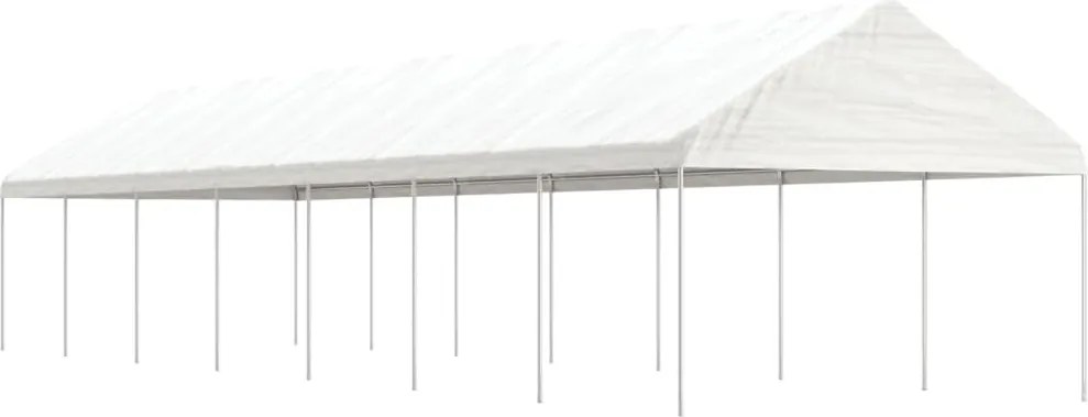 vidaXL fehér polietilén pavilon tetővel 15,61 x 4,08 x 3,22 m