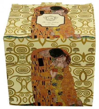 Klimt A Csók porcelán teás bögre szűrővel díszdobozban 430 ml