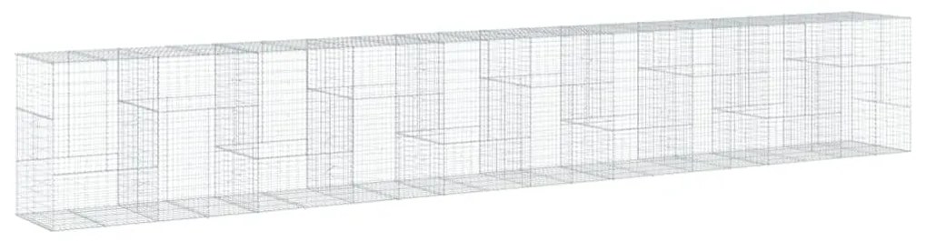 horganyzott vas gabion kosár fedéllel 1000 x 100 x 150 cm