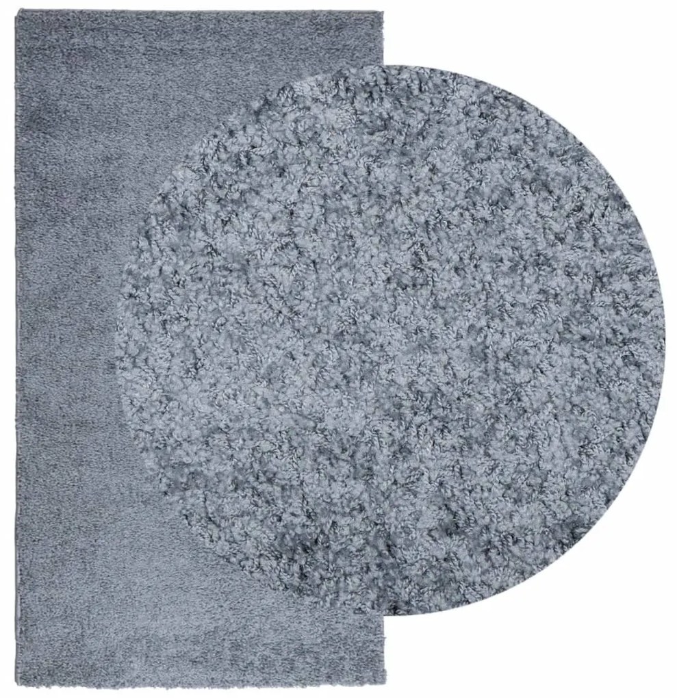 PAMPLONA kék magas szálú bolyhos modern szőnyeg 80 x 150 cm