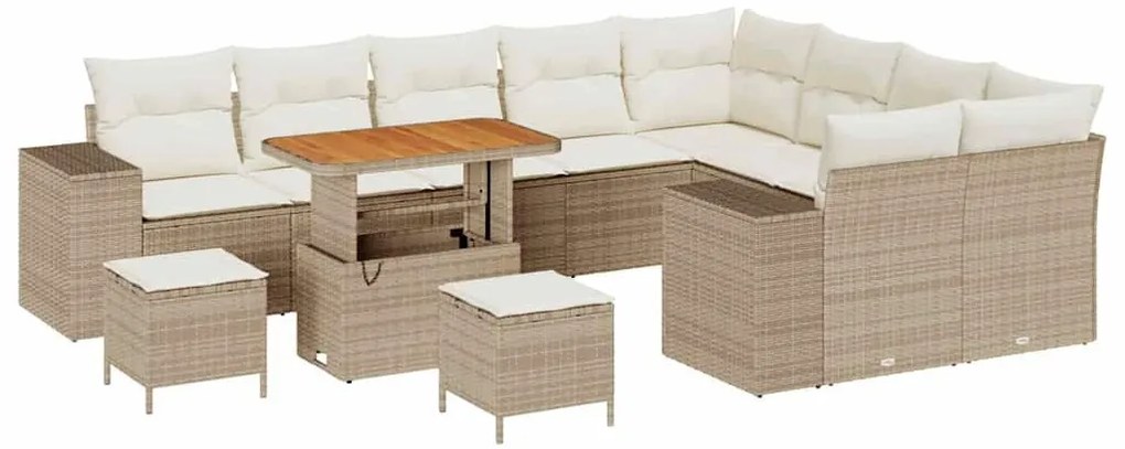 Kerti Kanapé Szett 12 pcs Beige és krém 90 x 55 x 71 cm