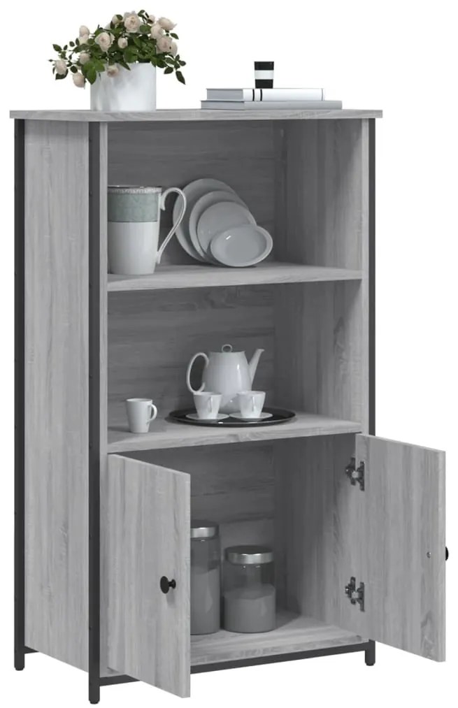 szürke sonoma szerelt fa magasszekrény 62 x 32 x 103,5 cm