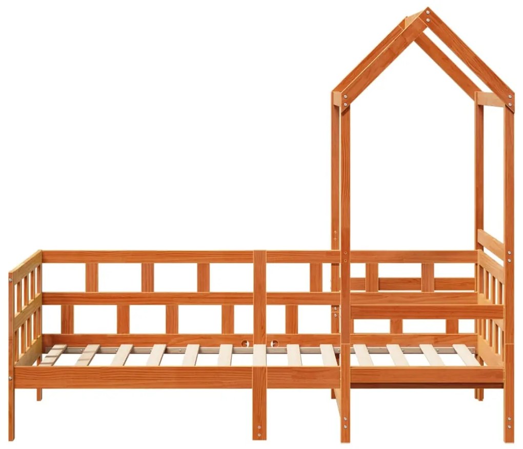 viaszbarna tömör fenyőfa kanapéágy tetővel 80 x 200 cm