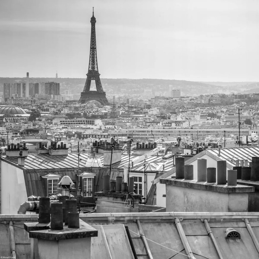 Poszter 30x30cm Eiffel-torony a Montmartre-i lakás ablakán keresztül nézve, A